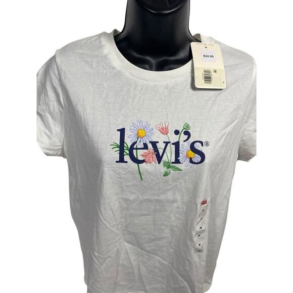 Levis T Shirt Size M Floral Spell Out Womens NEW Country Graphic Daisy Flowers - Picture 3 of 13
